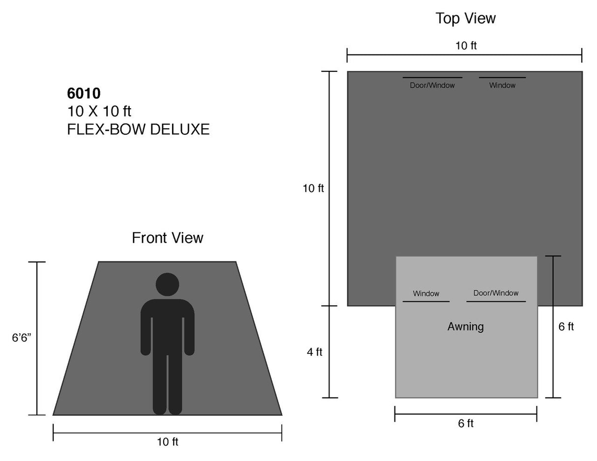 10 x 10 ft. Flex-Bow Deluxe Canvas Camping Tent