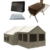 12x12 Cabin Lodge and Stove Bundle