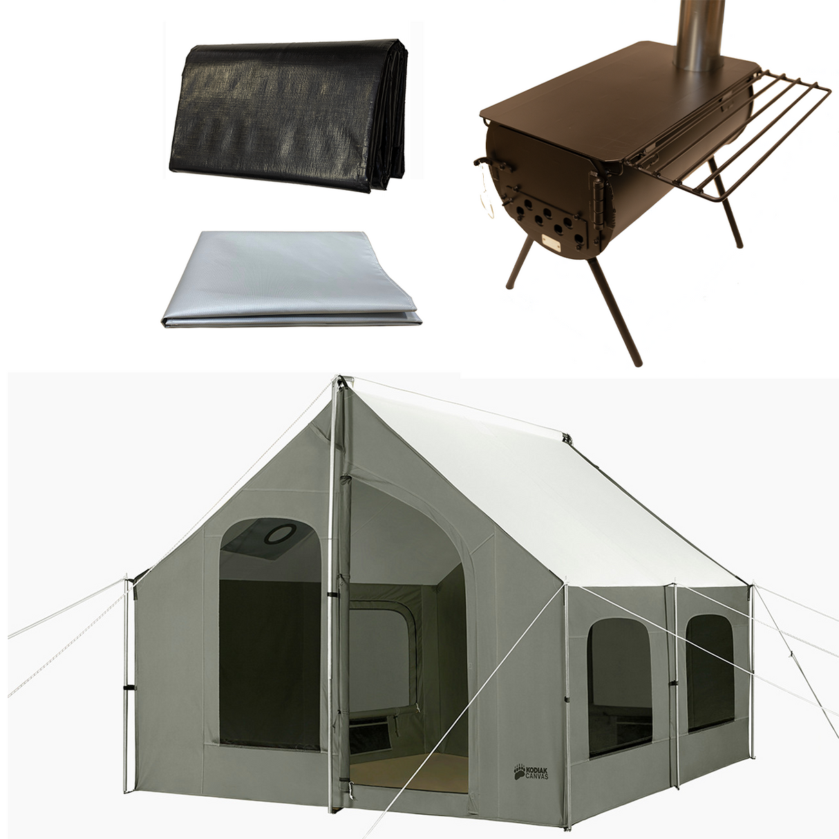 10x10 Cabin Lodge and Stove Bundle