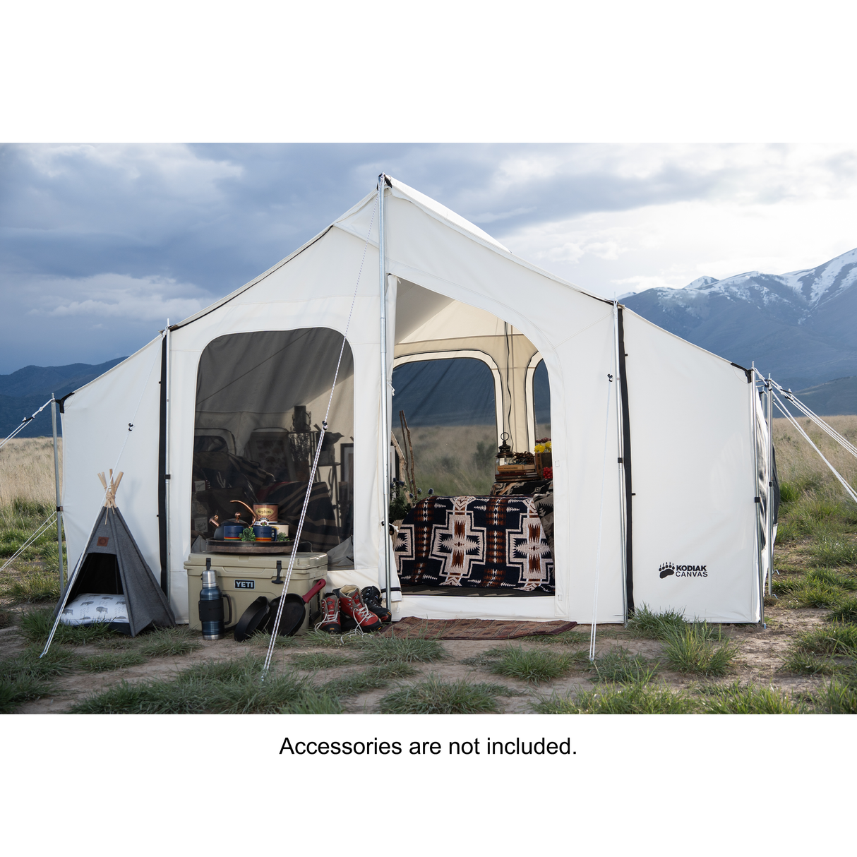 Kodiak Canvas Glamping Tent front view right angle