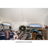 Kodiak Canvas Glamping Tent inside view looking towards side wall